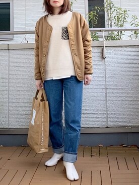 「URBAN RESEARCH Sonny Label（アーバンリサーチサニーレーベル）のアイテム（ブルゾン）」を使った、Kay-teeeさん（レディース・150cm）の冬コーディネート