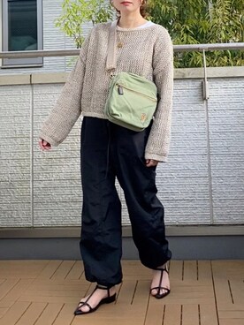 「AS KNOW AS plus（アズノゥアズプラス）のアイテム（パンツ）」を使った、Kay-teeeさん（レディース・150cm）の春コーディネート