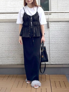 「tiptop（ティップトップ）のアイテム」を使った、Kay-teeeさん（レディース・150cm）の夏コーディネート