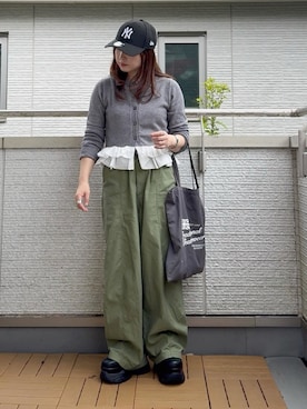 「NEW ERA（ニューエラ）のアイテム」を使った、Kay-teeeさん（レディース・150cm）の秋コーディネート