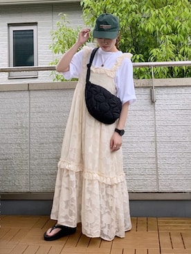 「THE SHINZONE（ザ　シンゾーン）のアイテム（キャップ）」を使った、Kay-teeeさん（レディース・150cm）の夏コーディネート