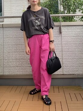 「menue（メヌエ）のレディース グルカフラットサンダル（サンダル）」を使った、Kay-teeeさん（レディース・150cm）の秋コーディネート