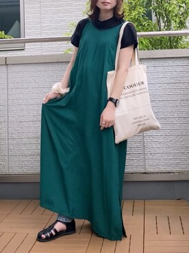 「menue（メヌエ）のレディース グルカフラットサンダル（サンダル）」を使った、Kay-teeeさん（レディース・150cm）の春コーディネート