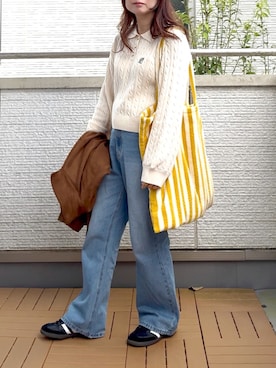 「アイテム（スニーカー）」を使った、Kay-teeeさん（レディース・150cm）の秋コーディネート