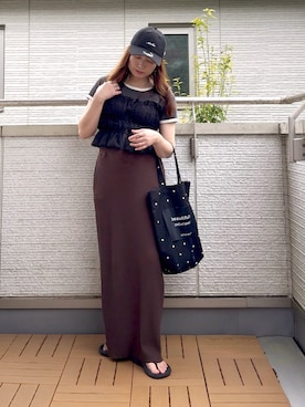 「アイテム（キャップ）」を使った、Kay-teeeさん（レディース・150cm）の夏コーディネート