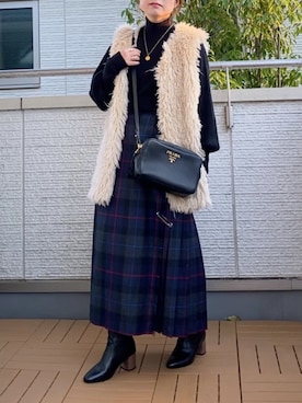 「アイテム（ベスト）」を使った、Kay-teeeさん（レディース・150cm）の秋コーディネート