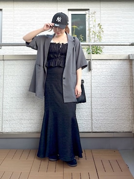 「アイテム（テーラードジャケット）」を使った、Kay-teeeさん（レディース・150cm）の夏コーディネート
