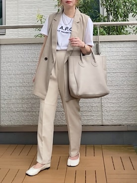 「Samansa Mos2 blue」｜「アイテム（パンプス）」を使った、Kay-teeeさん（レディース・150cm）の秋コーディネート