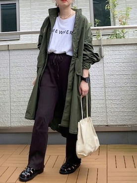 「dholic」｜「アイテム（モッズコート）」を使った、Kay-teeeさん（レディース・150cm）の秋コーディネート