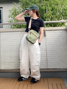 「THE SHINZONE（ザ　シンゾーン）のアイテム（帽子）」を使った、Kay-teeeさん（レディース・150cm）の夏コーディネート