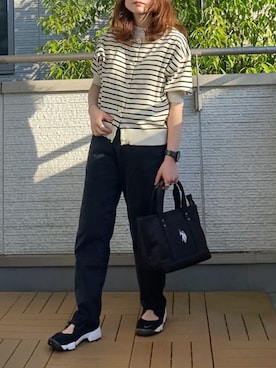 「U.S. POLO ASSN.（ユーエスポロアッスン）のアイテム（トートバッグ）」を使った、Kay-teeeさん（レディース・150cm）の春コーディネート