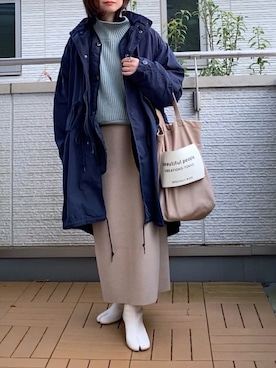 「coen」｜「アイテム（モッズコート）」を使った、Kay-teeeさん（レディース・150cm）の秋コーディネート