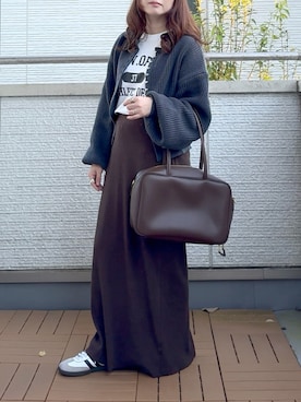 「アイテム（カーディガン/ボレロ）」を使った、Kay-teeeさん（レディース・150cm）の秋コーディネート