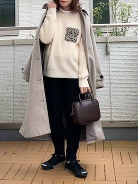 「LEE」｜「アイテム（ステンカラーコート）」を使った、Kay-teeeさん（レディース・150cm）の秋コーディネート