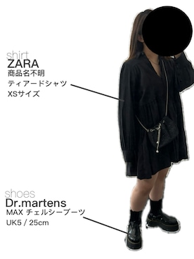 「Dr. Martens（ドクターマーチン）の2976 MAX CHELSEA　26903001（ブーツ、ブラック系）」を使った、ritsuさん（レディース・151cm）の春コーディネート