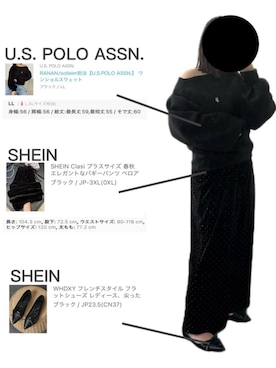 「U.S. POLO ASSN.（ユーエスポロアッスン）のRANAN/solleim別注【U.S.POLO ASSN.】 ワンショルスウェット（スウェット、ブラック系）」を使った、ritsuさん（レディース・151cm）の春コーディネート
