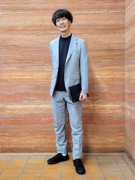 「TAKEO KIKUCHI（タケオキクチ）のアイテム（パンツ）」を使った、piroya619さん（メンズ・182cm）の春コーディネート