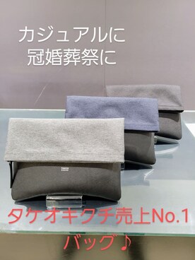 「アイテム（クラッチバッグ、ブルー系）」を使った、piroya619さん（メンズ・182cm）の春コーディネート