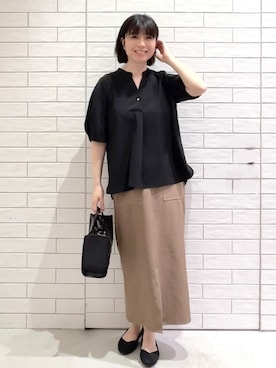 「Sunauna（スーナウーナ）のアイテム」を使った、しおりさん（レディース・160cm）の春コーディネート