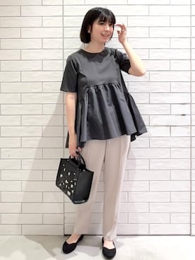 「Sunauna（スーナウーナ）のアイテム」を使った、しおりさん（レディース・160cm）の春コーディネート