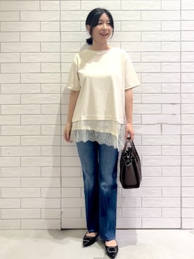 「OPAQUE.CLIP（オペークドットクリップ）のアイテム」を使った、しおりさん（レディース・160cm）の夏コーディネート