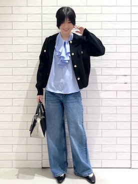 「TAKEO KIKUCHI（タケオキクチ）のアイテム」を使った、しおりさん（レディース・160cm）の冬コーディネート