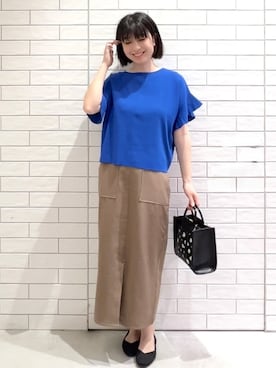 「Sunauna（スーナウーナ）のアイテム」を使った、しおりさん（レディース・160cm）の春コーディネート
