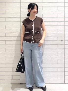 「オフィスカジュアル」｜「アイテム（パンツ）」を使った、しおりさん（レディース・160cm）の夏コーディネート