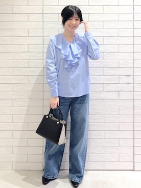 「TAKEO KIKUCHI（タケオキクチ）のアイテム」を使った、しおりさん（レディース・160cm）の冬コーディネート