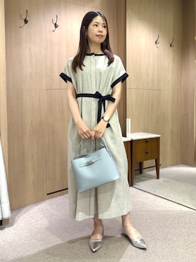 「UNTITLED（アンタイトル）の【古畑星夏さん着用】メタリックフラットシューズ（その他シューズ、シルバー系）」を使った、asamiさん（レディース・156cm）の夏コーディネート