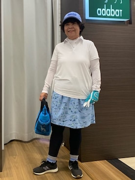 「アイテム（その他、ブルー系）」を使った、みさりんさん（レディース・152cm）の夏コーディネート