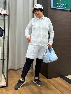 「adabat（アダバット）のアイテム（キャップ）」を使った、みさりんさん（レディース・152cm）の春コーディネート