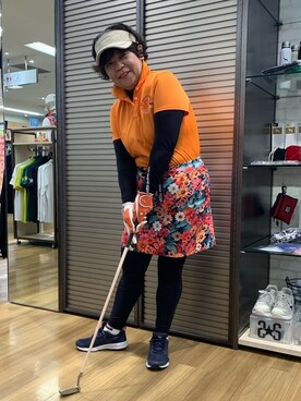 「アイテム（その他、オレンジ系）」を使った、みさりんさん（レディース・152cm）の夏コーディネート