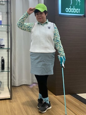 「アイテム（その他、ブルー系）」を使った、みさりんさん（レディース・152cm）の春コーディネート