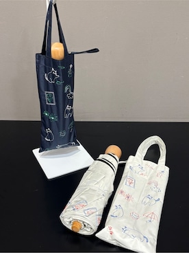 「SHOO・LA・RUE（シューラルー）の【晴雨兼用】ミニサニーキャット刺繍折りたたみ傘【because】（折りたたみ傘、ベージュ系）」を使った、yamaさん（レディース）の春コーディネート