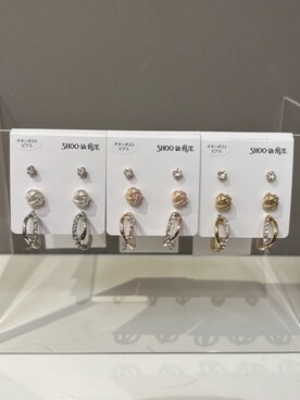 「SHOO・LA・RUE（シューラルー）の【チタンポスト/6点セット】ピアス（ピアス（両耳用）、ゴールド系）」を使った、yamaさん（レディース）の夏コーディネート