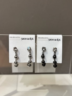 「SHOO・LA・RUE（シューラルー）の【チタンポスト】ボールチェーンピアス（ピアス（両耳用）、シルバー系）」を使った、yamaさん（レディース）の夏コーディネート