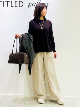 「アイテム（ボストンバッグ）」を使った、めいさん（レディース・160cm・50代）の秋コーディネート