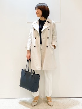 「アイテム（ピーコート）」を使った、めいさん（レディース・160cm）の春コーディネート