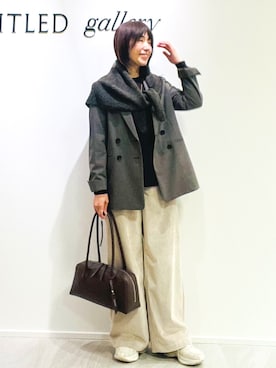 「アイテム（ボストンバッグ）」を使った、めいさん（レディース・160cm・50代）の秋コーディネート