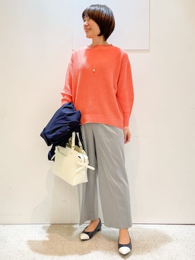 「アイテム（トレンチコート、ブルー系）」を使った、めいさん（レディース・160cm）の冬コーディネート