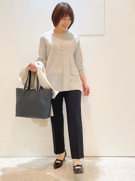 「アイテム（ピーコート）」を使った、めいさん（レディース・160cm）の春コーディネート