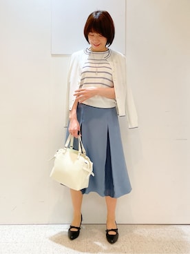 「アイテム（トレンチコート、ブルー系）」を使った、めいさん（レディース・160cm）の春コーディネート