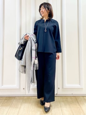 「アイテム（ボストンバッグ）」を使った、めいさん（レディース・160cm・50代）の秋コーディネート