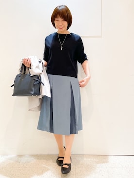 「アイテム（トレンチコート、グレー系）」を使った、めいさん（レディース・160cm）の春コーディネート