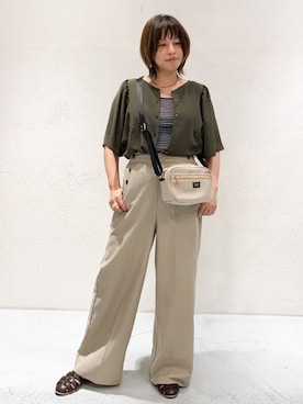 「Lee（リー）のアイテム（ショルダーバッグ）」を使った、ばっちょさん（レディース・152cm）の夏コーディネート