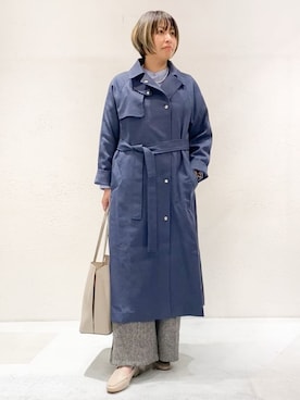 「アイテム（トレンチコート、ブルー系）」を使った、ばっちょさん（レディース・152cm）の春コーディネート