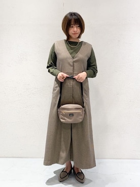「Lee（リー）のアイテム（ショルダーバッグ）」を使った、ばっちょさん（レディース・152cm）の秋コーディネート