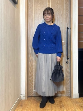 「DRESKIP（ドレスキップ）のアイテム」を使った、KAORIさん（レディース・157cm）の冬コーディネート