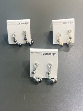 「SHOO・LA・RUE（シューラルー）の【チタンポスト】ボールチェーンピアス（ピアス（両耳用）、シルバー系）」を使った、ゆうゆうさん（レディース・153cm）の夏コーディネート